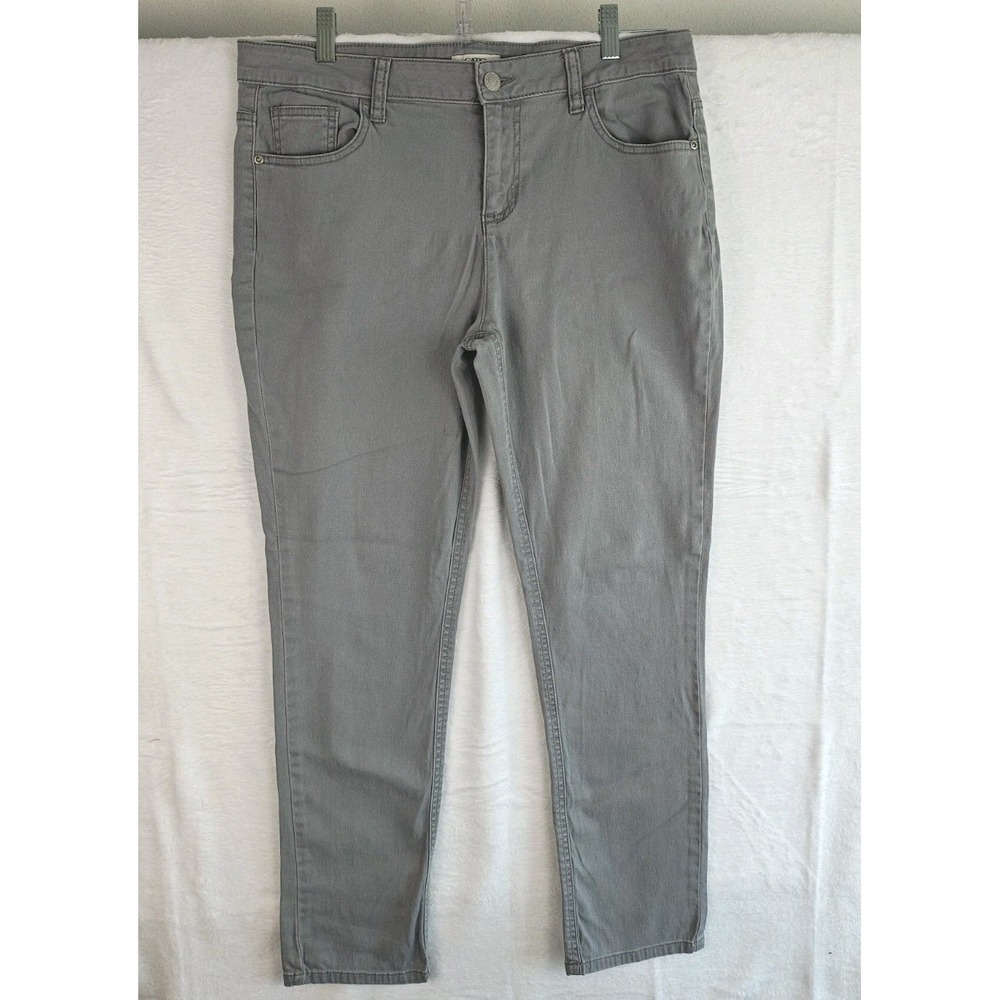 Cato Women Jeans 12 Gray Mid Rise Stretch Skinny Denim Pant - Picture 2 of 11